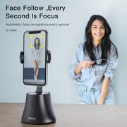 Selfie stick holder cu trepied Yesido SF10 Intelligent Face Recognition, rotire 360°, negru