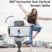 Selfie stick wireless cu trepied, ring light Yesido SF12, negru