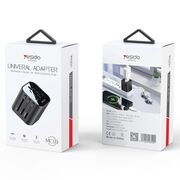 Adaptor priza calatorie EU, UK, US, AUS Yesido MC09, negru