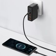Incarcator 2 x USB QC3.0 / 2 x Type-C PD100W + cablu Type-C la Type-C Baseus GaN2 Pro, CCGAN2P-L01