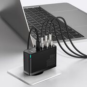Incarcator 2 x USB QC3.0 / 2 x Type-C PD100W + cablu Type-C la Type-C Baseus GaN2 Pro, CCGAN2P-L01