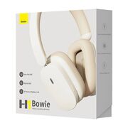 Casti cu microfon wireless, Bluetooth Baseus Bowie H1, NGTW230202, Foldable, Noise Cancellation, Creamy White
