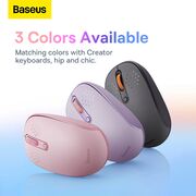 Mouse dual mode Bluetooth si 2.4G Baseus F01B, 1600 DPI, B01055503413-00, frosted grey