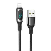 Cablu USB la lightning iPhone cu Display LED Hoco S51, 2.4A, 1.2m, negru