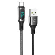 Cablu Fast Charging 5A tip C, Display LED Hoco S51, 1.2m, negru