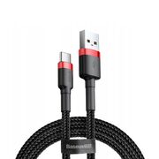 Cablu de date USB Type-C Baseus, 2A, 2m, rosu/negru, CATKLF-F91