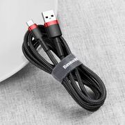 Cablu de date USB Type-C Baseus, 2A, 2m, rosu/negru, CATKLF-F91
