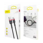 Cablu de date USB Type-C Baseus, 2A, 2m, rosu/negru, CATKLF-F91