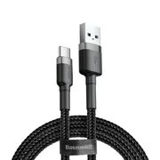 Cablu de date USB Type-C Baseus, 2A, 2m, gri/negru, CATKLF-FG1