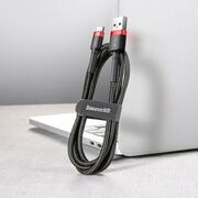Cablu de date USB Type-C Baseus, 2A, 2m, gri/negru, CATKLF-FG1