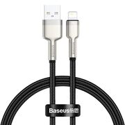 Cablu de date USB la Lightning Baseus, 2.4A, 1m, negru, CALJK-A01