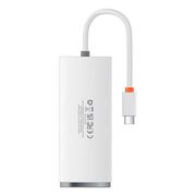 Hub Type-C la 4 x USB 3.0, tip C Baseus, 0.25m, alb, WKQX030302