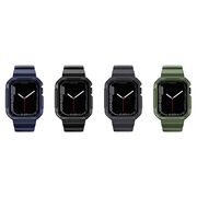[Pachet] Husa + curea Apple Watch 1/2/3/4/5/6/SE/SE 2/7/8/9 (44mm/45mm) Lito Carbon Rugged Armor, negru, LS003