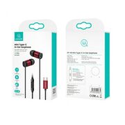 Casti Type-C in Ear cu microfon Usams EP-46, negru, HSEP4603