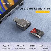 Adaptor OTG, cititor de card Type-C la Card micro SD Yesido GS19, gri