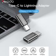 Adaptor OTG Type-C la Lightning (iPhone) Yesido GS22, 480Mbps, gri