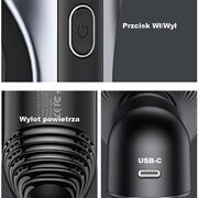 Aspirator portabil Usams - Mini Handheld US-ZB108-1 (XCQZB10801) - HEPA Filter, 5500Pa, 2000mAh, 80W - negru