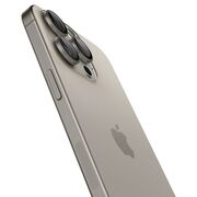 [Pachet 2x] Folie sticla camera iPhone 14 Pro / 14 Pro Max / 15 Pro / 15 Pro Max Spigen Glas.tR Optik, bej