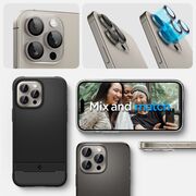 [Pachet 2x] Folie sticla camera iPhone 14 Pro / 14 Pro Max / 15 Pro / 15 Pro Max Spigen Glas.tR Optik, bej