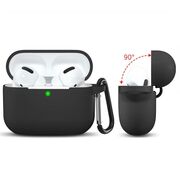 Husa Apple AirPods Pro 1 / 2, Smooth Ultrathin Material Techsuit Silicone Case, negru