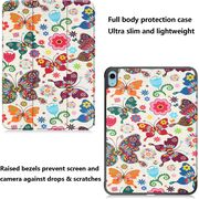 Husa iPad 11 2025, iPad 10 2022 cu functie wake-up/sleep, tip stand - butterfly
