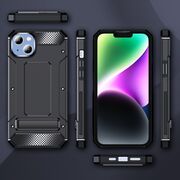 Husa antisoc iPhone 15 Plus Techsuit Hybrid Armor Kickstand, albastru