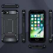 Husa antisoc iPhone 7 / 8 / SE 2, SE 2020 / SE 3, SE 2022 Techsuit Hybrid Armor Kickstand, negru
