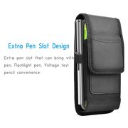 Husa tip toc, borseta telefon / Outdoor Phone Waist Bag (TWB1) cu carabina XXL, 17.5x10x2.5cm, 7 inch - negru