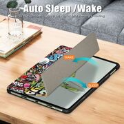 Husa Oppo Pad Air 2 / OnePlus Pad Go, UltraSlim de tip stand, functie sleep/wake-up - grafitti
