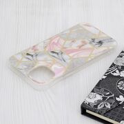 Husa iPhone 15 Plus Techsuit Marble, Pink Hex