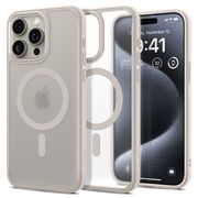 Husa iPhone 15 Pro cu MagSafe Spigen Ultra Hybrid, frost natural titanium