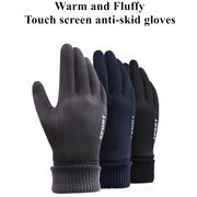 Manusi touchscreen Techsuit Suede, piele ecologica, negru, ST0010