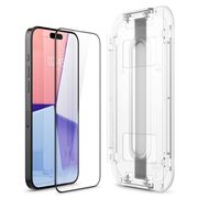 [Pachet 2x] Folie iPhone 15 Pro Max Spigen Glas.tR EZ Fit, negru