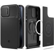 Husa iPhone 15 Pro Spigen Optik Mag Armor, negru