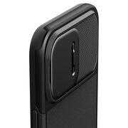 Husa iPhone 15 Pro Spigen Optik Mag Armor, negru