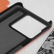 Husa Xiaomi 13T Eco Leather View flip tip carte, portocaliu
