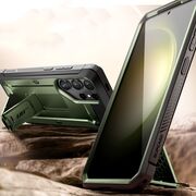 Pachet 360: Husa cu folie integrata Samsung Galaxy S24 Ultra Supcase Unicorn Beetle Pro KickStand, guldan