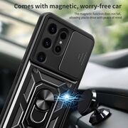 Husa pentru Samsung Galaxy S24 Ultra cu inel Ring Armor Kickstand Tough, protectie camera (negru)