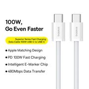Cablu de date Fast Charging Type-C 100W, 1m Baseus P10365200211-03