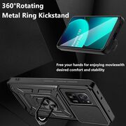 Pachet 360: Folie din sticla + Husa Xiaomi 13T, 13T Pro cu inel Ring Armor Kickstand Tough Rugged cu protectie camera (negru)