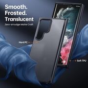 Husa Samsung Galaxy S24 Ultra Hard Frosted PC + Soft TPU Bumper, Lightweight, translucent - negru