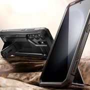 Pachet 360: Husa cu folie integrata Samsung Galaxy S24 Ultra Supcase Unicorn Beetle Pro KickStand, negru