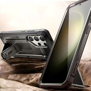 Pachet 360: Husa cu folie integrata Samsung Galaxy S24 Ultra Supcase Unicorn Beetle Pro KickStand, titan gray