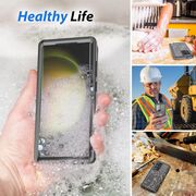 Pachet 360: Husa cu folie integrata Samsung Galaxy S24 Ultra ShockProof Dust-Water Proof Full Body, negru