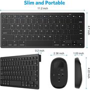 Kit tastatură și mouse Wireless Bluetooth OMOTON, pentru tablete, PC, Windows, iOS, MacOS, Android, negru