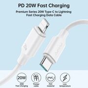 Cablu de incarcare rapida fast charge iPhone Usb C - Lightning, transfer date si incarcare JoyRoom, 20W, 2m, alb, S-CL020A9