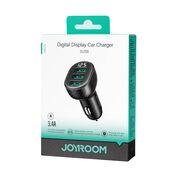 Incarcator auto JoyRoom - Car Charger (JR-CCD03) - 3x USB, Digital Display, 17W, negru