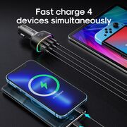 Incarcator masina USB, Type-C, RGB Lights, Fast Charging, 60W, cu cablu Type-C, 1.5m, JR-CL07
