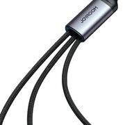 Cablu 3 in 1 USB la Lightning, Type-C, Micro-USB, Fast Charging, 100W, 1.2m, negru, SA21-1T3