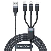 Cablu Type-C, Lightning, Micro-USB JoyRoom, 1.2m, negru, S-1T3018A18